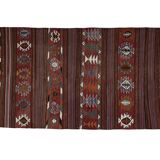 1970s vintage striped turkish oushak kilim runner 4'7" x 9'10"