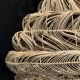 Suspension or rattan lampshade in an elongated spherical shape, layered H80 D