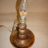 Turned wooden lamp base.