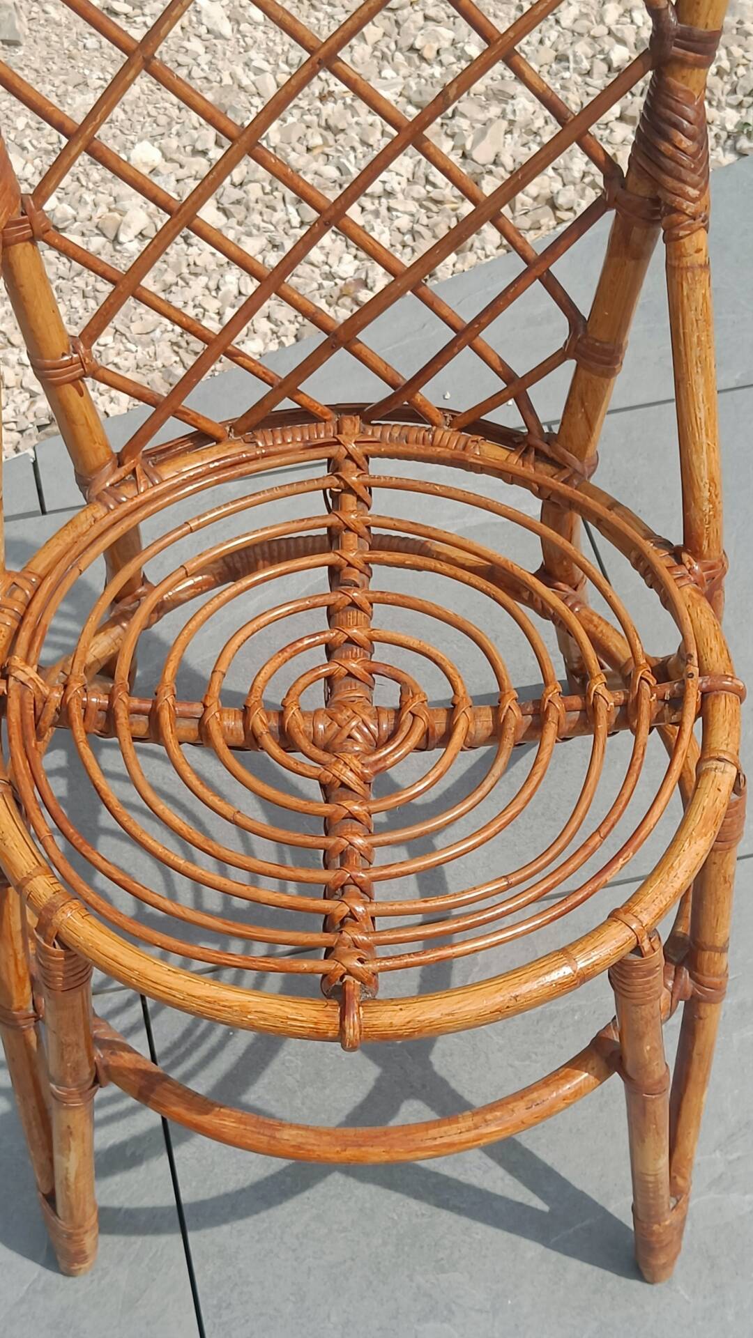 Vintage rattan chair – Louis Sognot style
