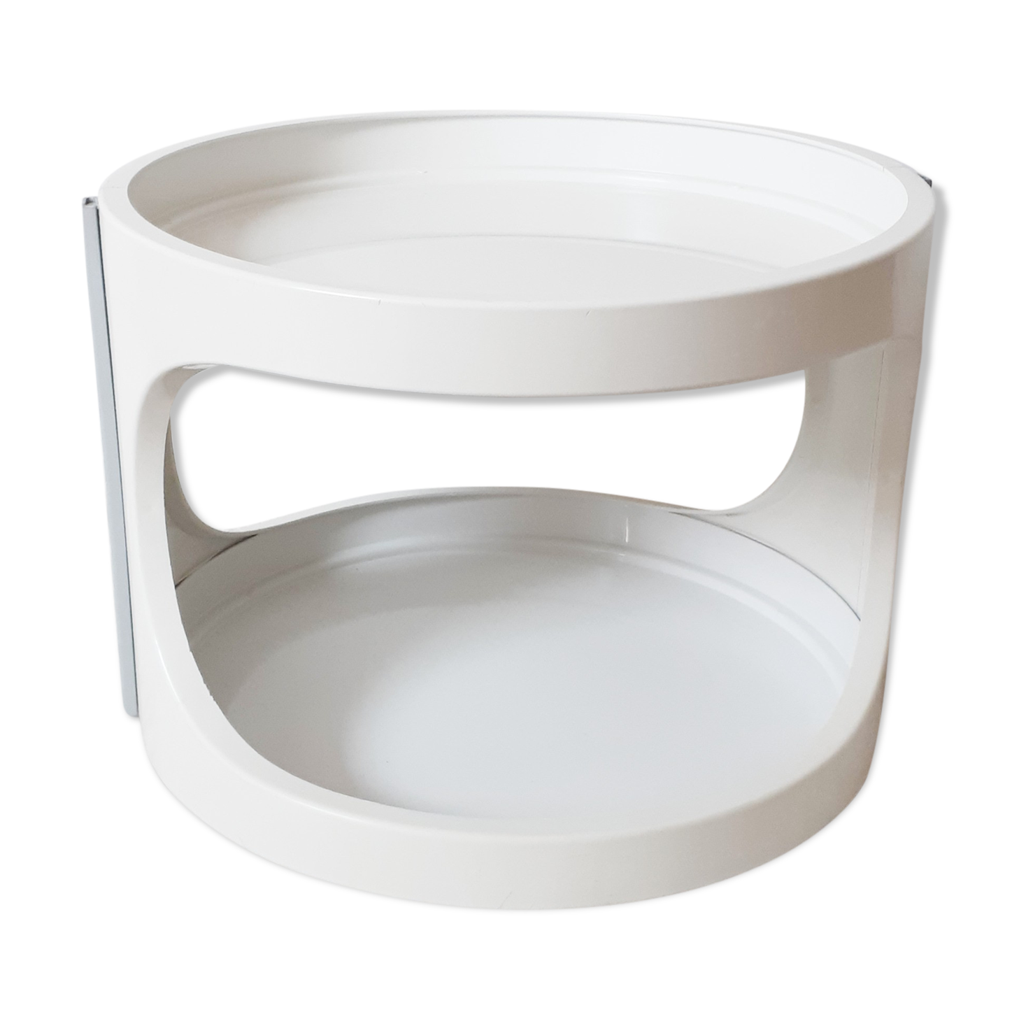 Vintage bar table, white plastic, round table, 70s