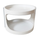 Vintage bar table, white plastic, round table, 70s