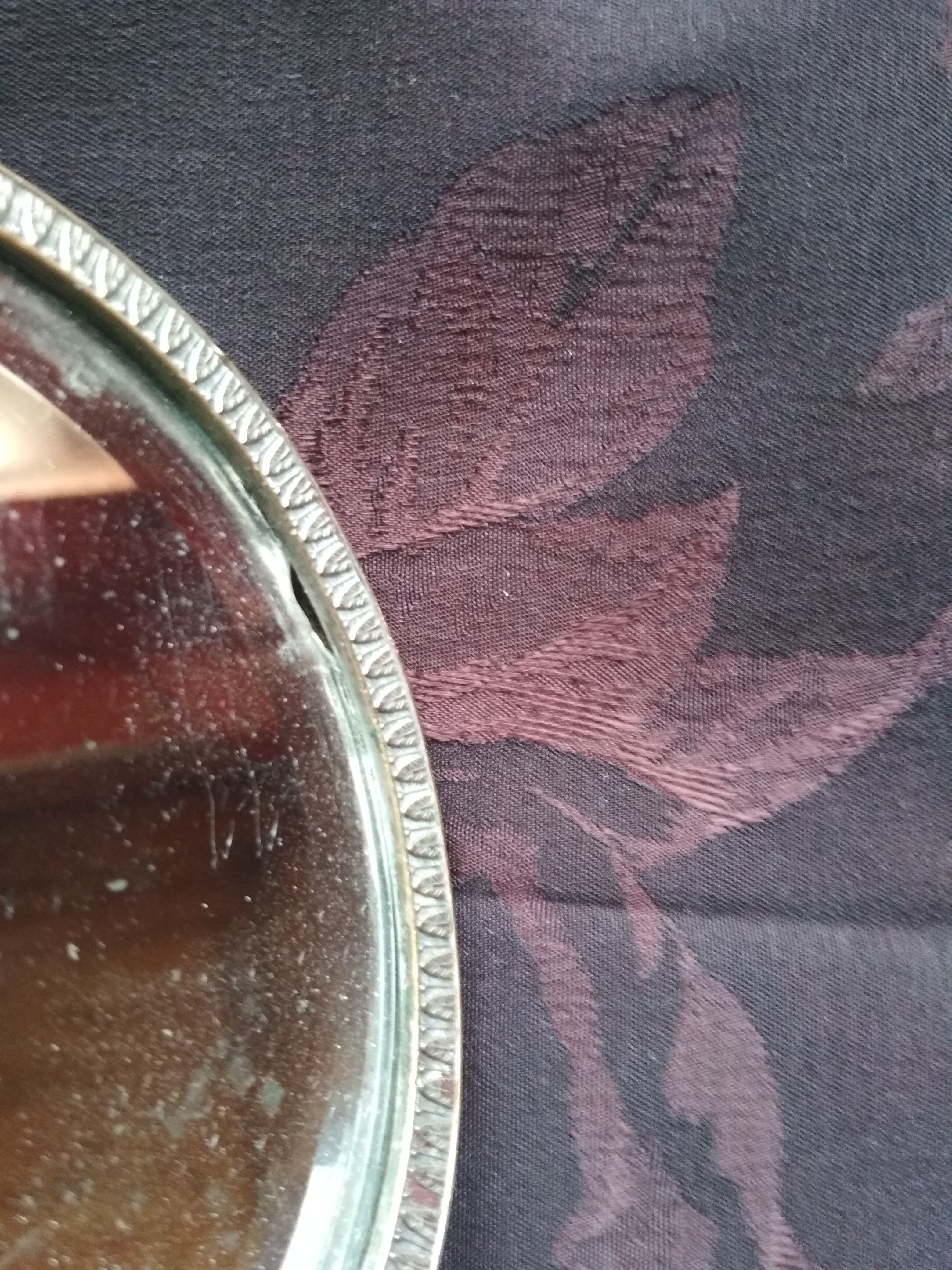 Old hand mirror beveled glass