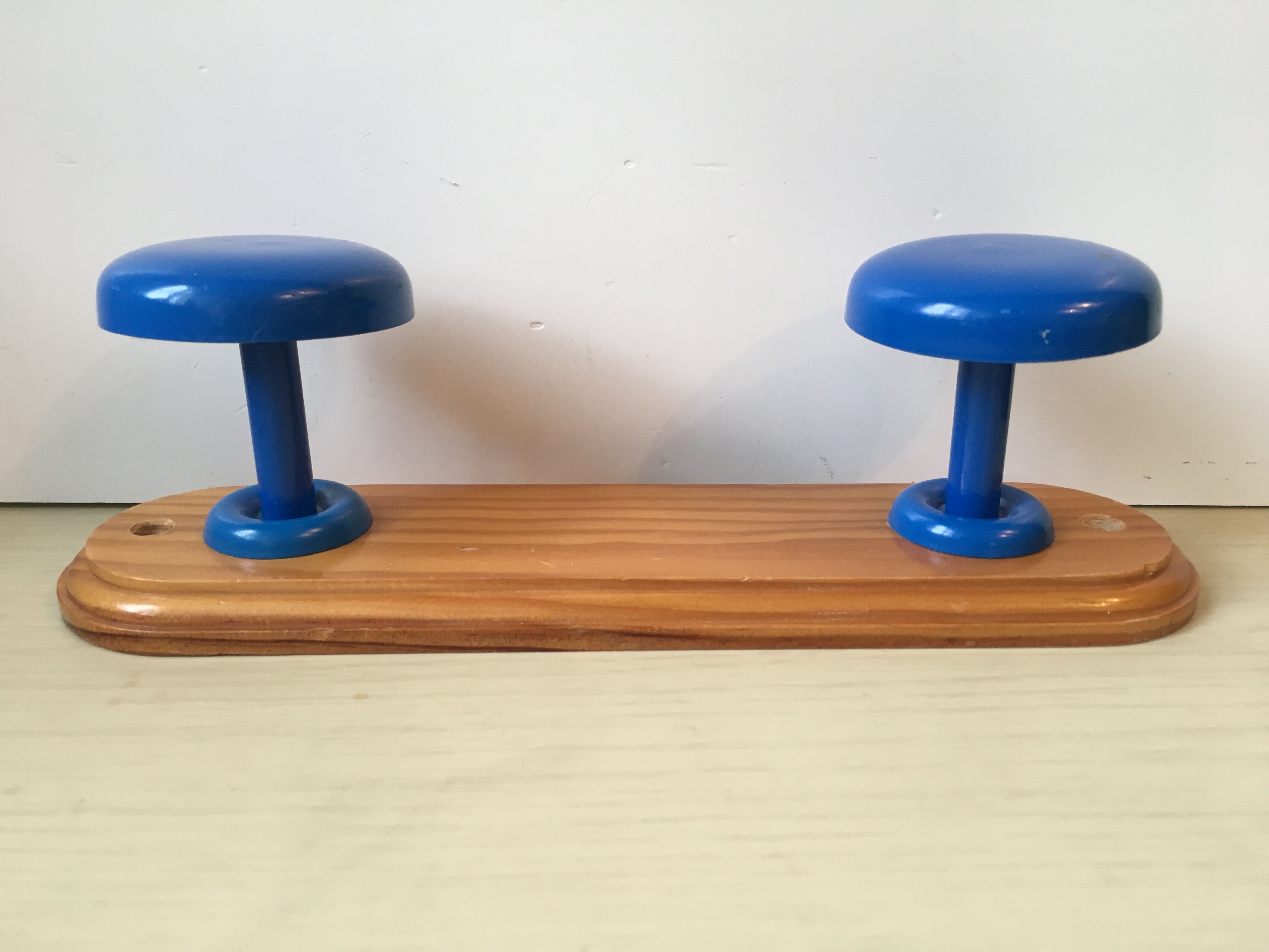 Portemanteau vintage bois et acier années 80