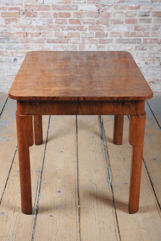 Art Deco Extendable Dining Table in Beech, Spruce and Walnut, Czech, 1930s