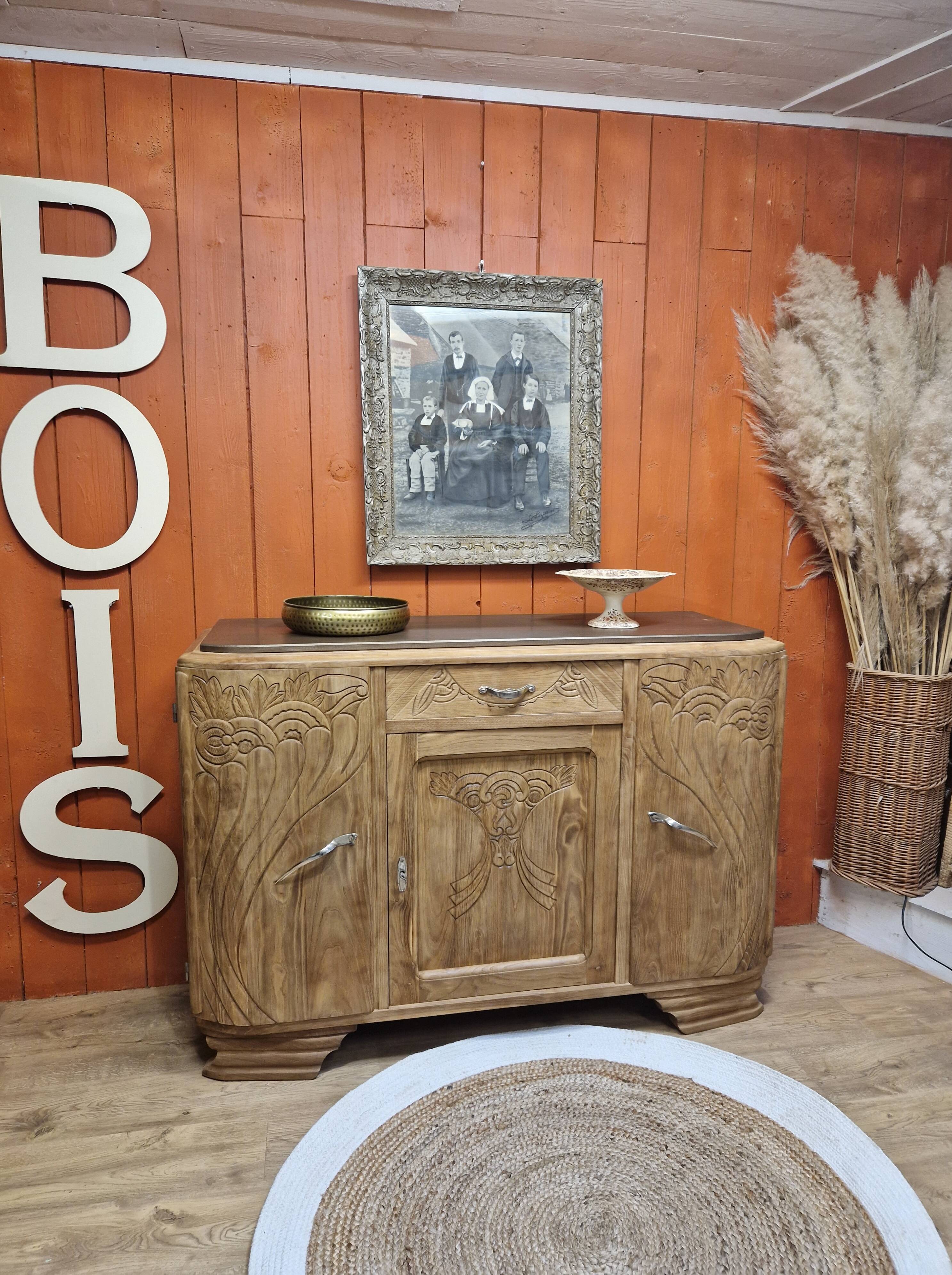 Renovated art deco oak sideboard