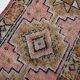 Navy Blue & Green Vintage Runner Rug, 80x323Cm