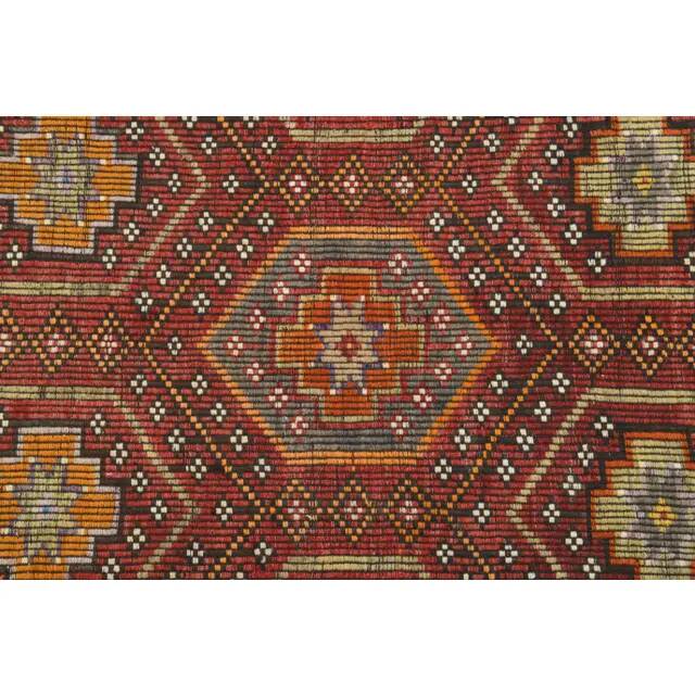 1970s Vintage Turkish Oushak Handmade Wool Cotton Red Area Rug 169x280