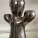 Vintage ceramic cactus candle holder in chrome