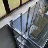 Pair of chrome and glass shelves from the 70s