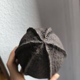 Duo sculpture art design egg planet ceramic black stoneware chamotte signé