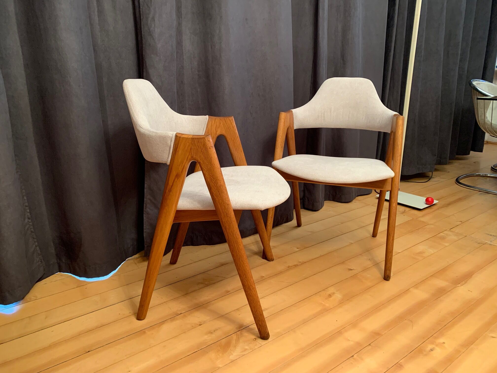 Pair of Compass chairs by Kai Kristiansen, SVA Møbler, Denmark, 1960s