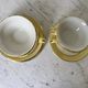 Set of 6 cups and textured yellow sub-cups digoin sarreguemines 50s