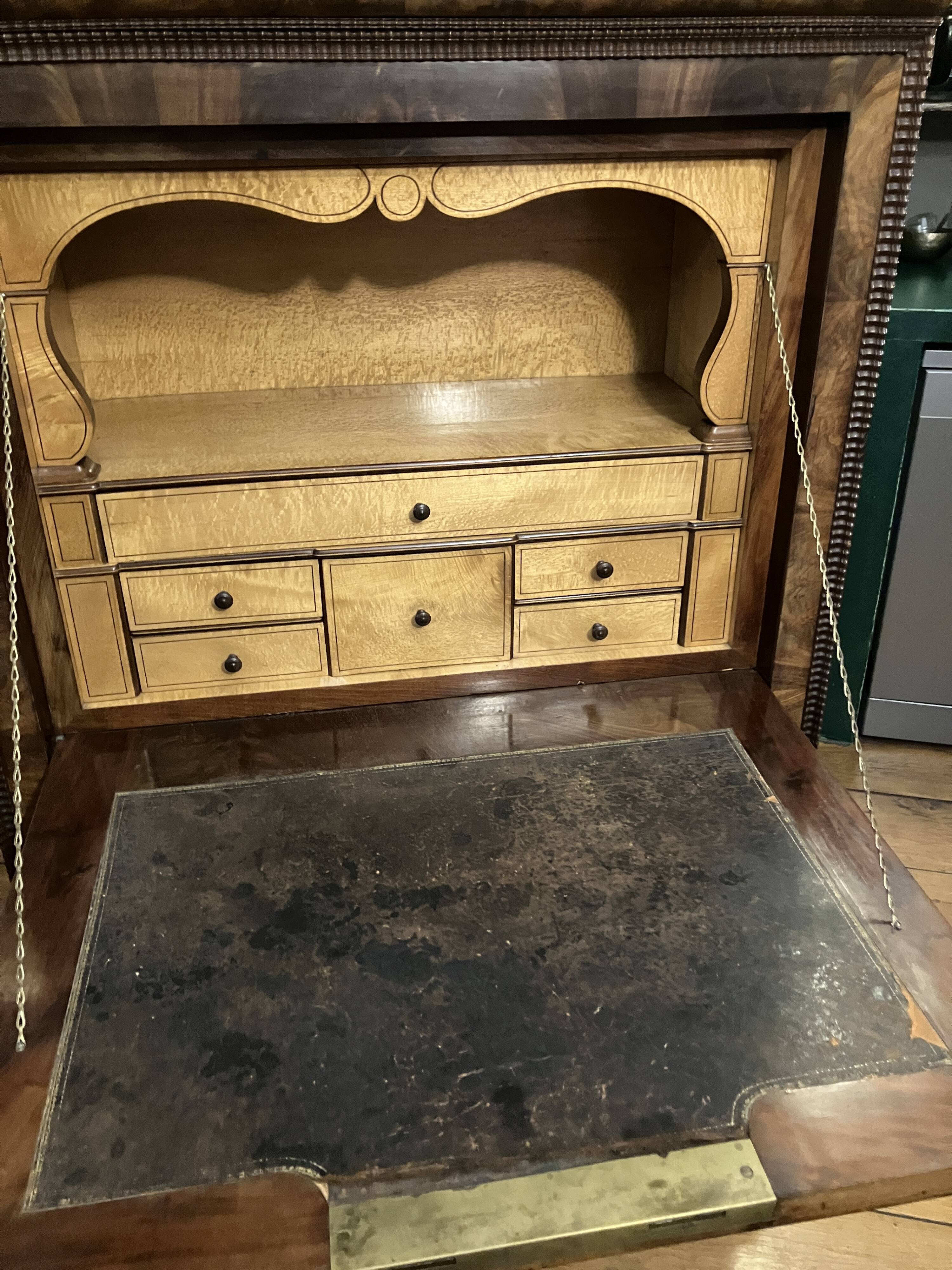 19th Century Secretary in Mahogany and Lemonwood