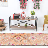 3x11 turkish vintage runner rug, 3x11 herki runner, hallway kitchen rug, 330x83cm