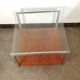 Designer coffee table on wheels, chrome, rosewood and glass from Denisco made in Italy 1970