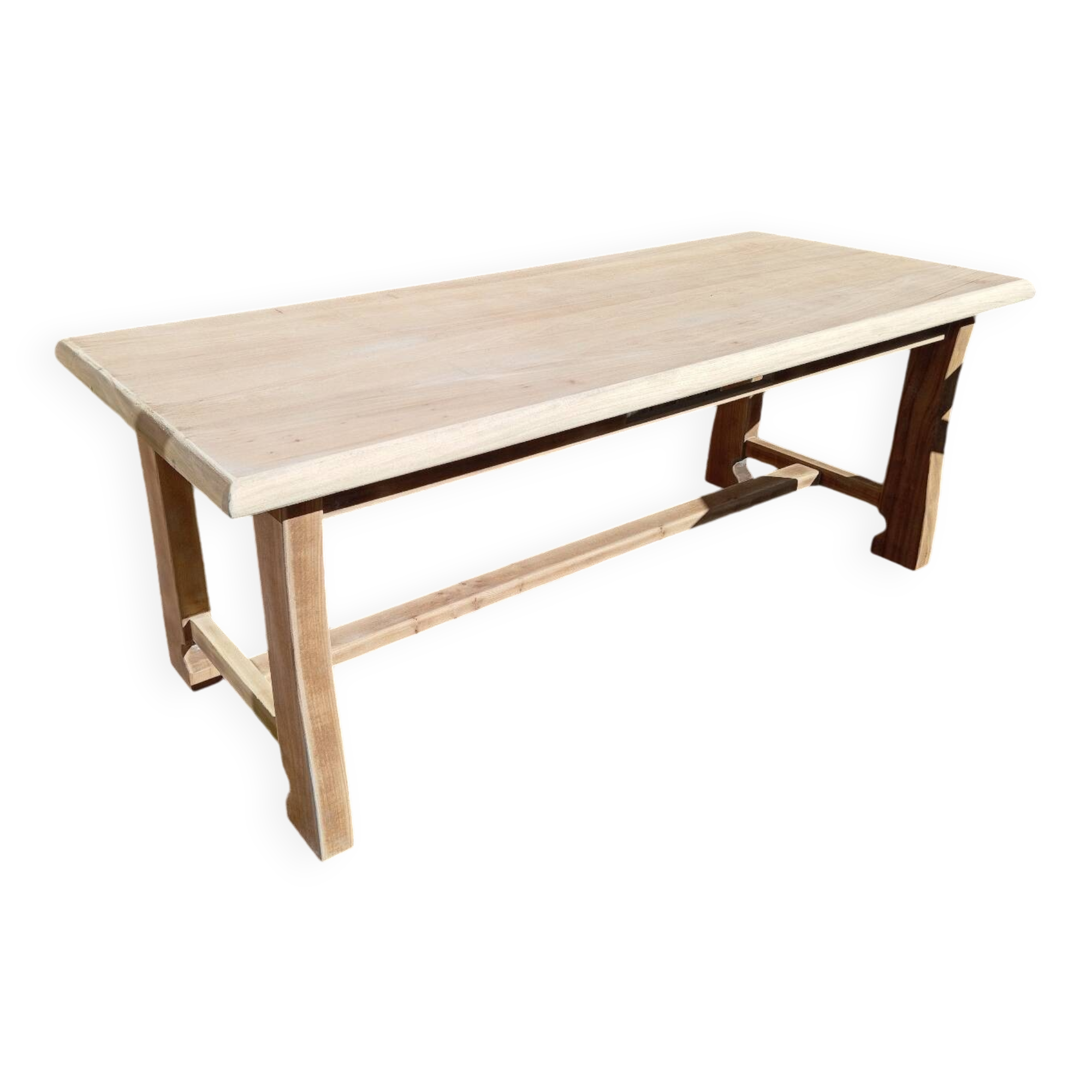 Raw wood farmhouse table