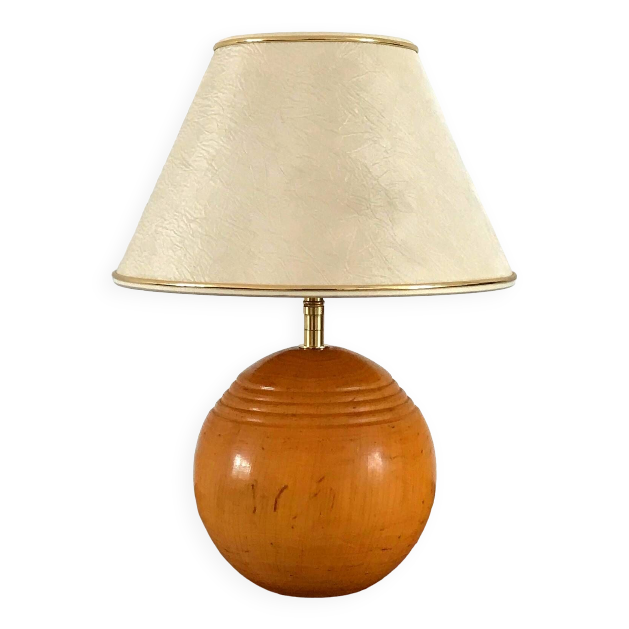 Solid elm lamp Italy 70s vintage