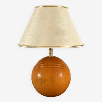 Solid elm lamp Italy 70s vintage