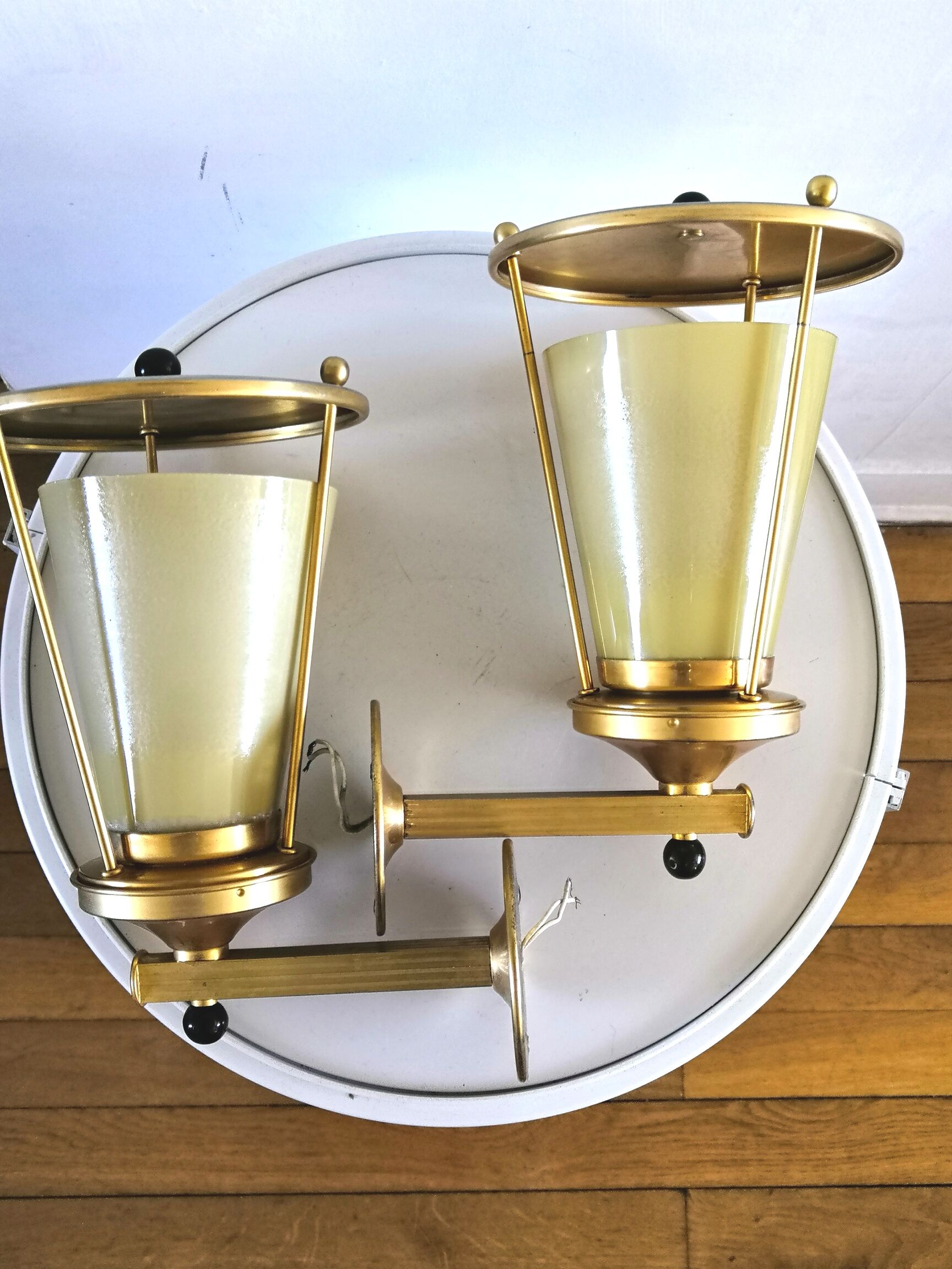 Pair of 50s design wall lamps