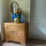 Old Art Deco period chest of drawers in oak
