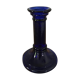 Blue glass candlestick