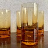 4 verres ambrés, années 60