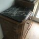Buffet wood wood Art Deco black marble trays
