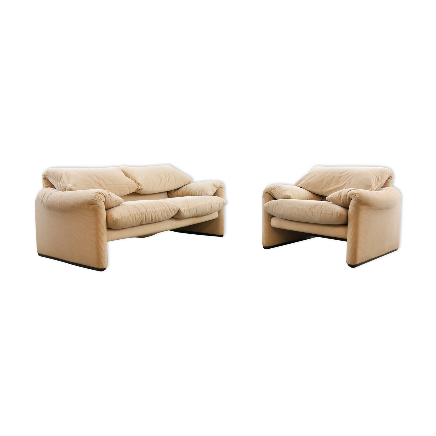 Set of Maralunga 2-seater & armchair by Vico Magistretti for Cassina, Italy