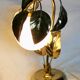 Vintage golden metal flower lamp 1970-80