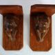 Vintage wooden bookends weeping Buddha