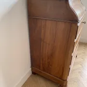 Antique wooden and marble dressing table with mirror.