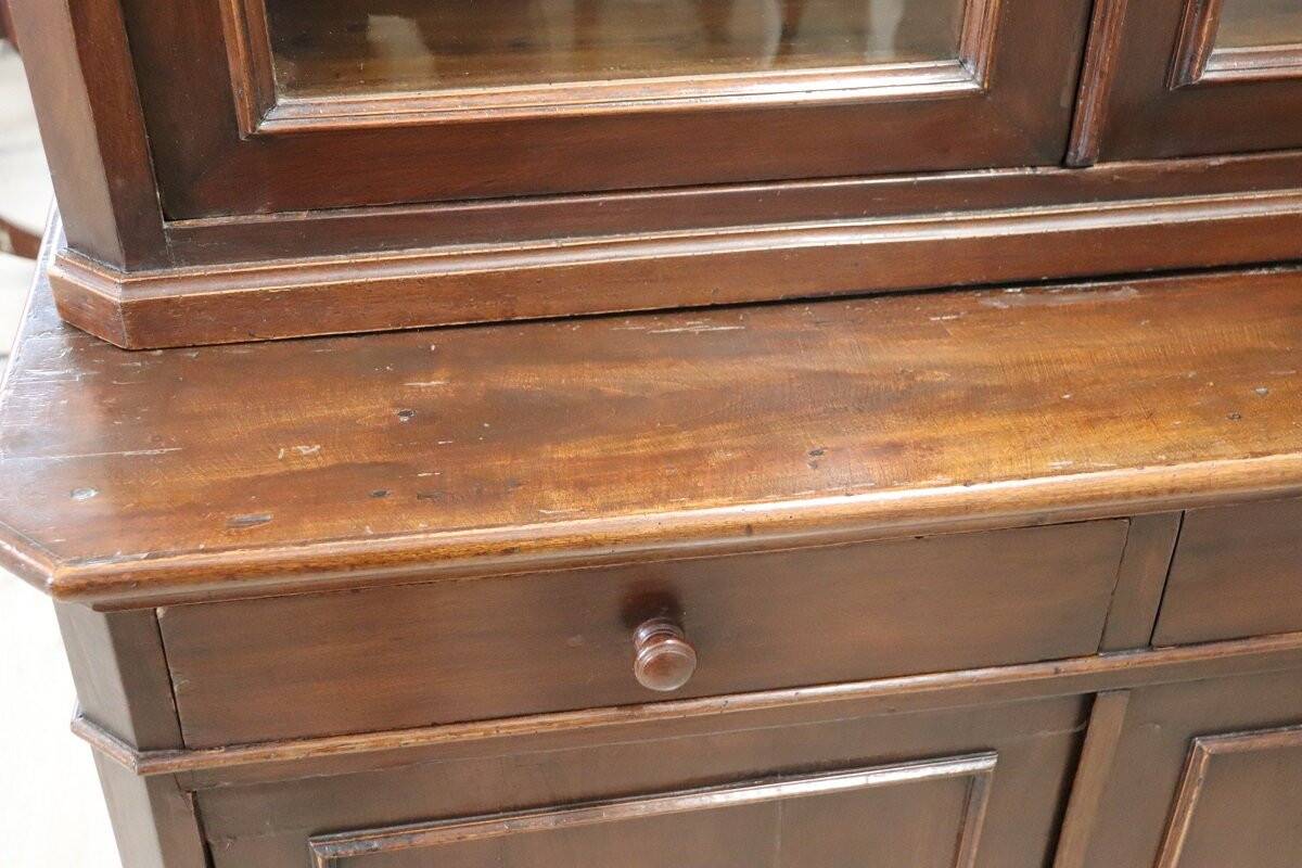 Antique Sideboard In Walnut Veneer, Italy 19th Century