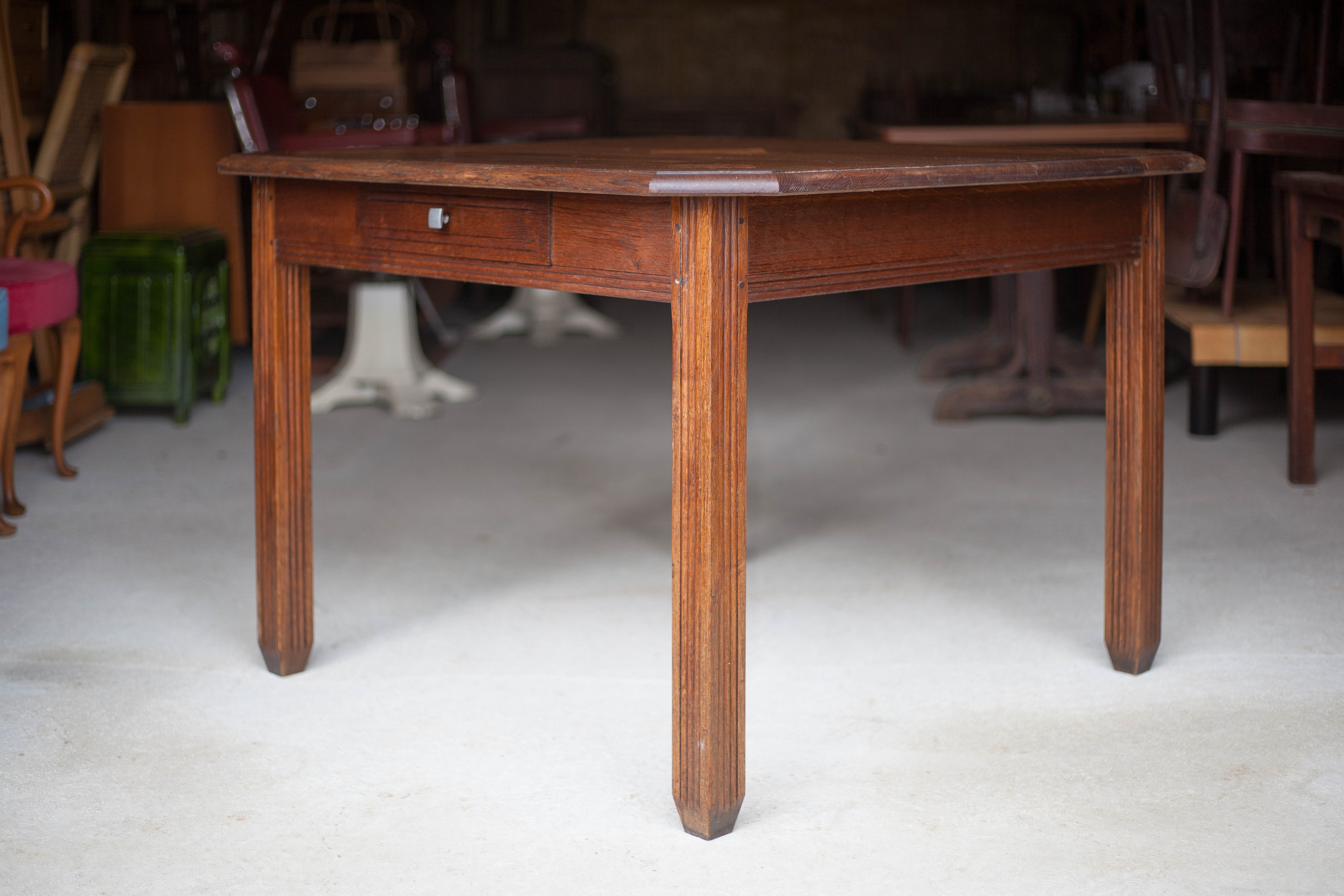 Square wooden art-deco table