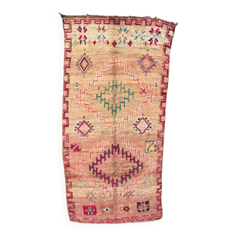 Tapis Marocain Boujad rose - 153 x 321 cm