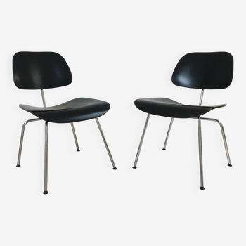 lot de 2 chaises de repas Charles et Ray Eames modèle DCM édition Vitra année 90