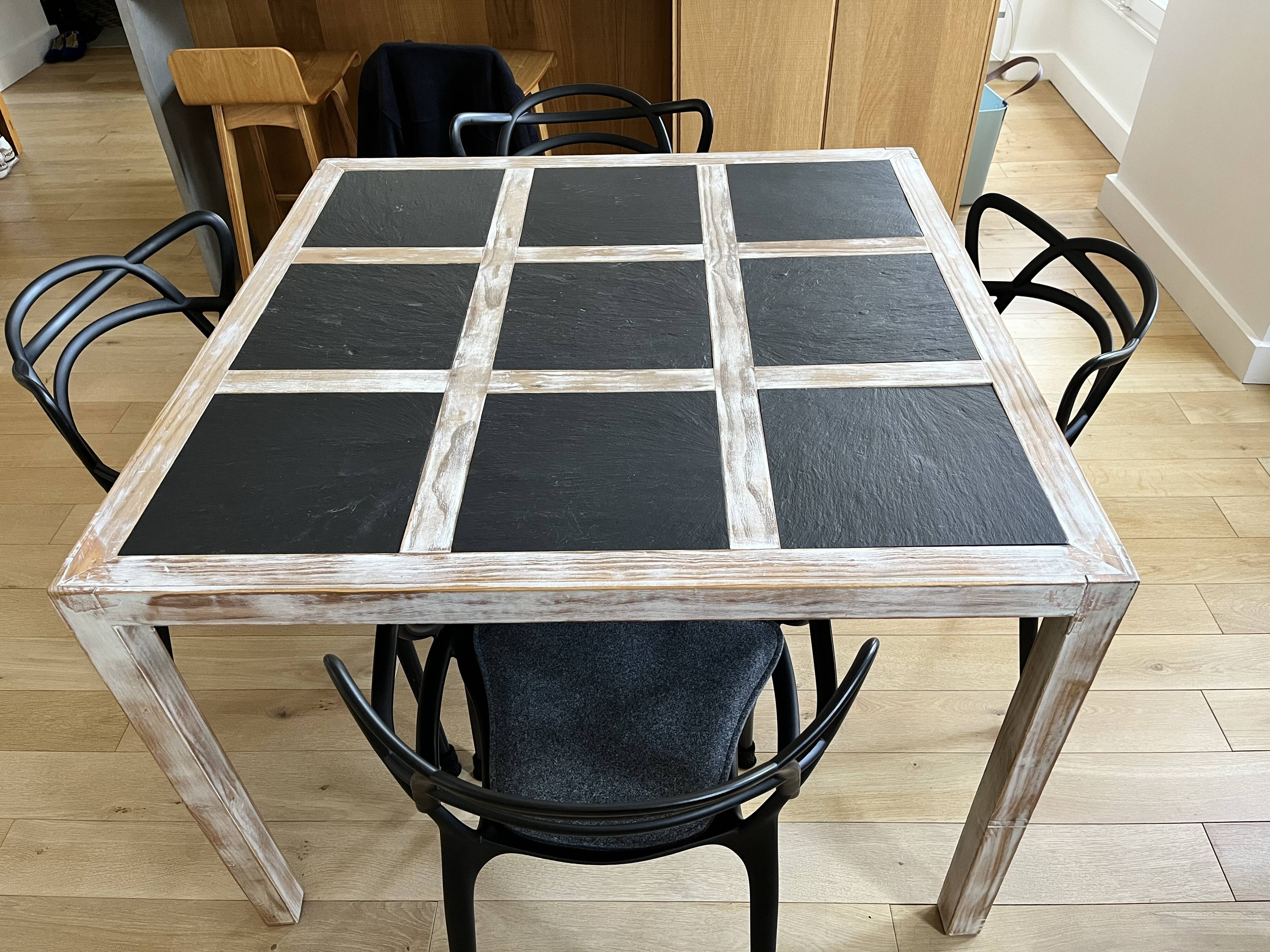 Slate and wood table