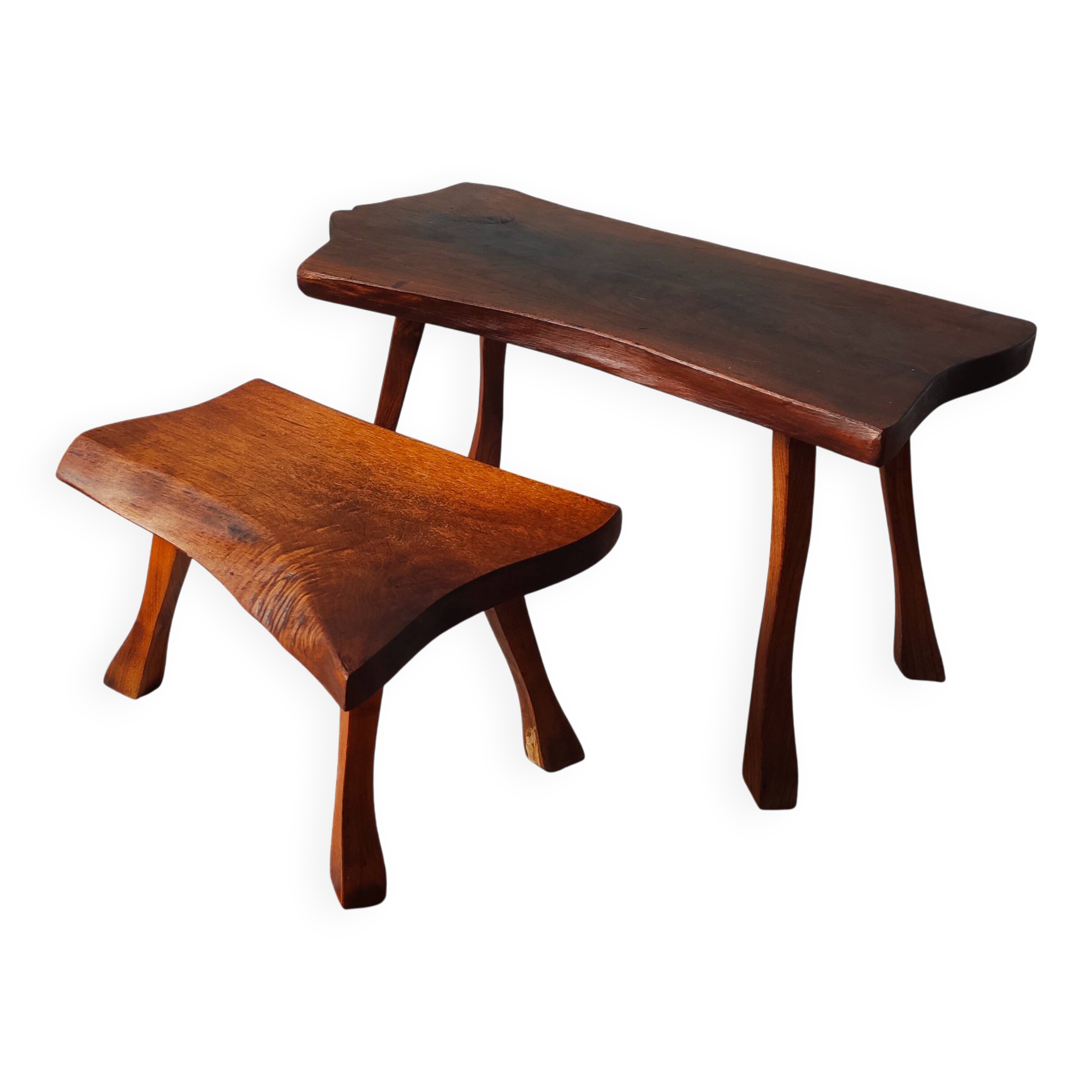 Brutalist wooden tables