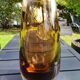 Vintage vase in blown Art glass, Creative design, amber color