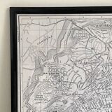 Vintage map of Algiers 1958, framed in wood and glass.