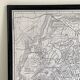 Carte d'Alger vintage 1958 encadrement bois et verre