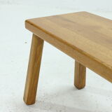 Solid oak brutalist side table or coffee table 1970s