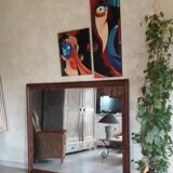 Wooden mirror 170x143cm