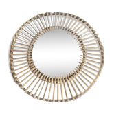 Miroir rond en bambou