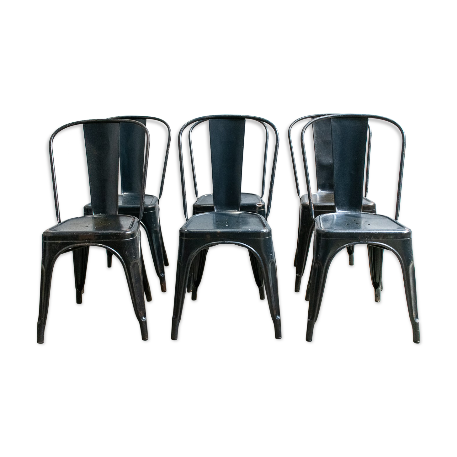 Series of six chairs Tolix Xavier Pauchard 1960'