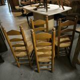 Set of 4 low straw chairs circa 1940