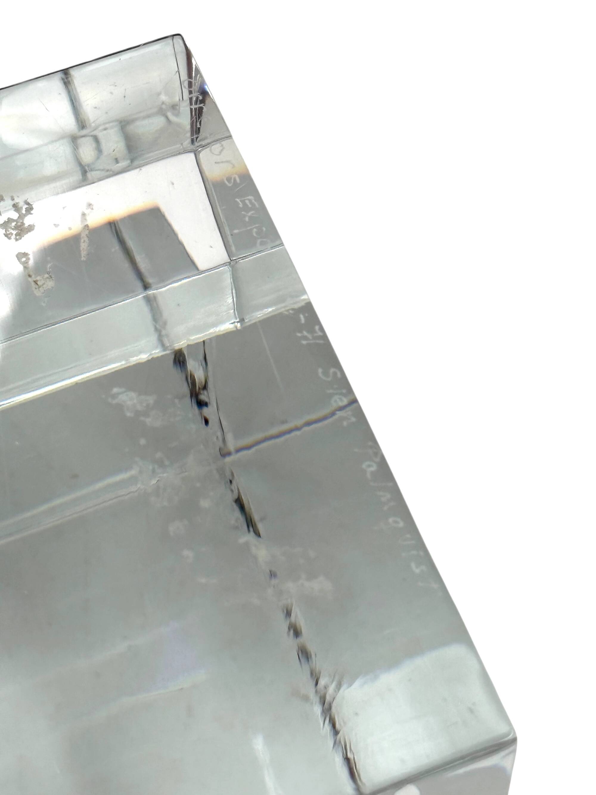 Sven Palmqvist, modern glass sculpture, Orrefors Sweden 1971