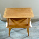 Bedside light wood with braces from the 1950s