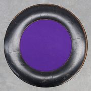 Black and purple adjustable velvet art deco piano stool, Belgium ca. 1910