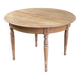 Louis Philippe 19th century extendable round table renovated in solid oak 200cm